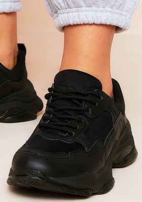 Durru Black Chunky Trainers