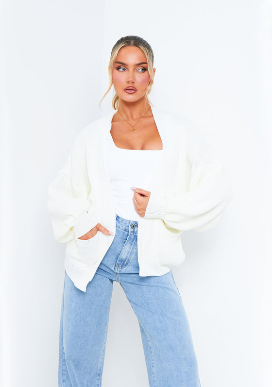 Devyn Cream Balloon Sleeve Cardigan