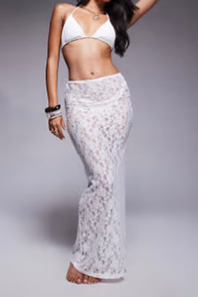 Thalia White Lace Maxi Skirt Thalia White Lace Maxi Skirt