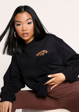 Casey Black Missy Empire Logo Oversized Sweatshirt Casey Black Missy Empire Logo Oversized Sweatshirt
