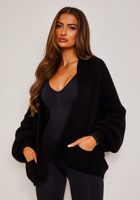 Devyn Black Balloon Sleeve Cardigan Devyn Black Balloon Sleeve Cardigan