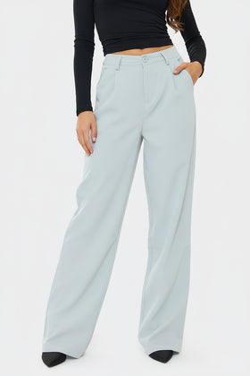 Yasmin Light Grey Straight Leg Trousers Yasmin Light Grey Straight Leg Trousers