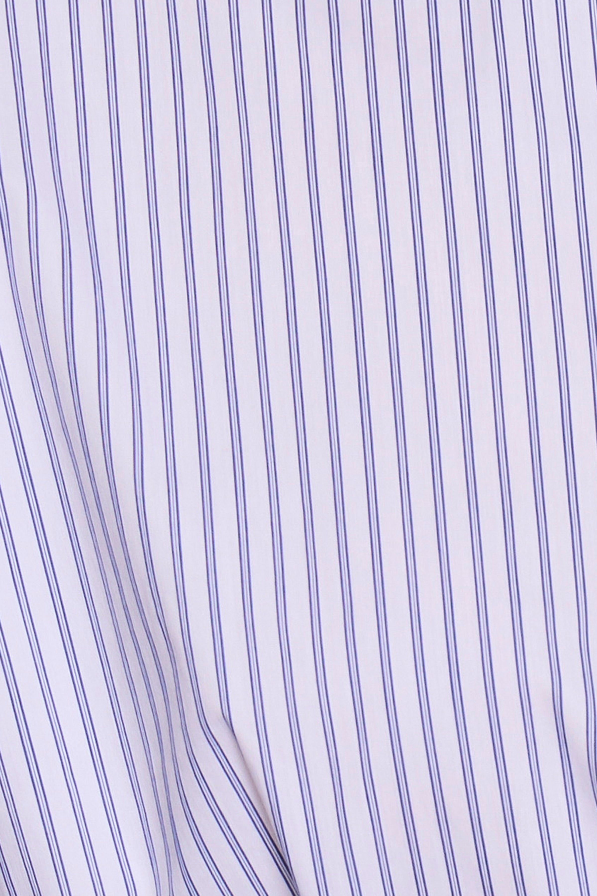 Blue Pinstripe Cropped Shirt