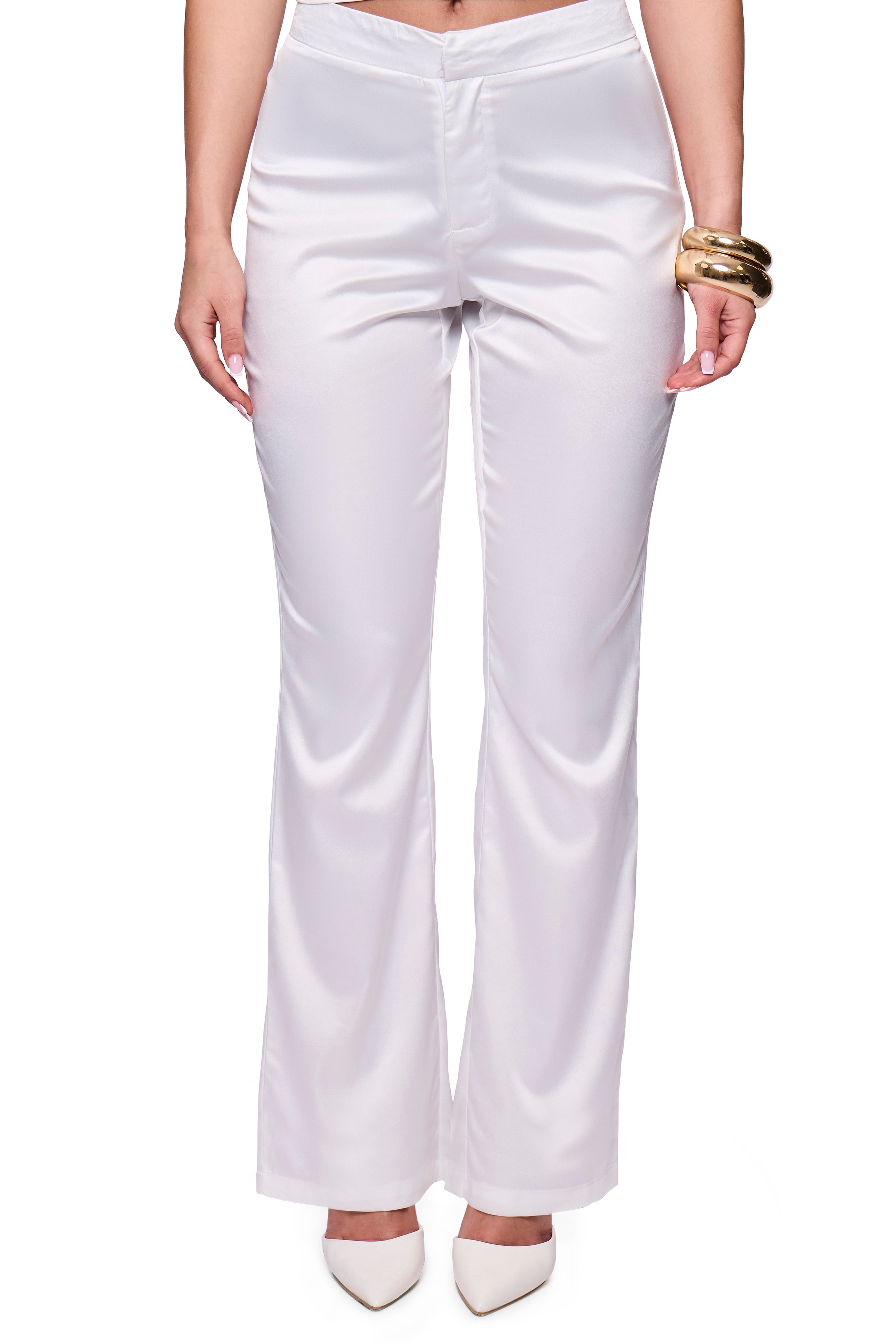 White Straight Trouser