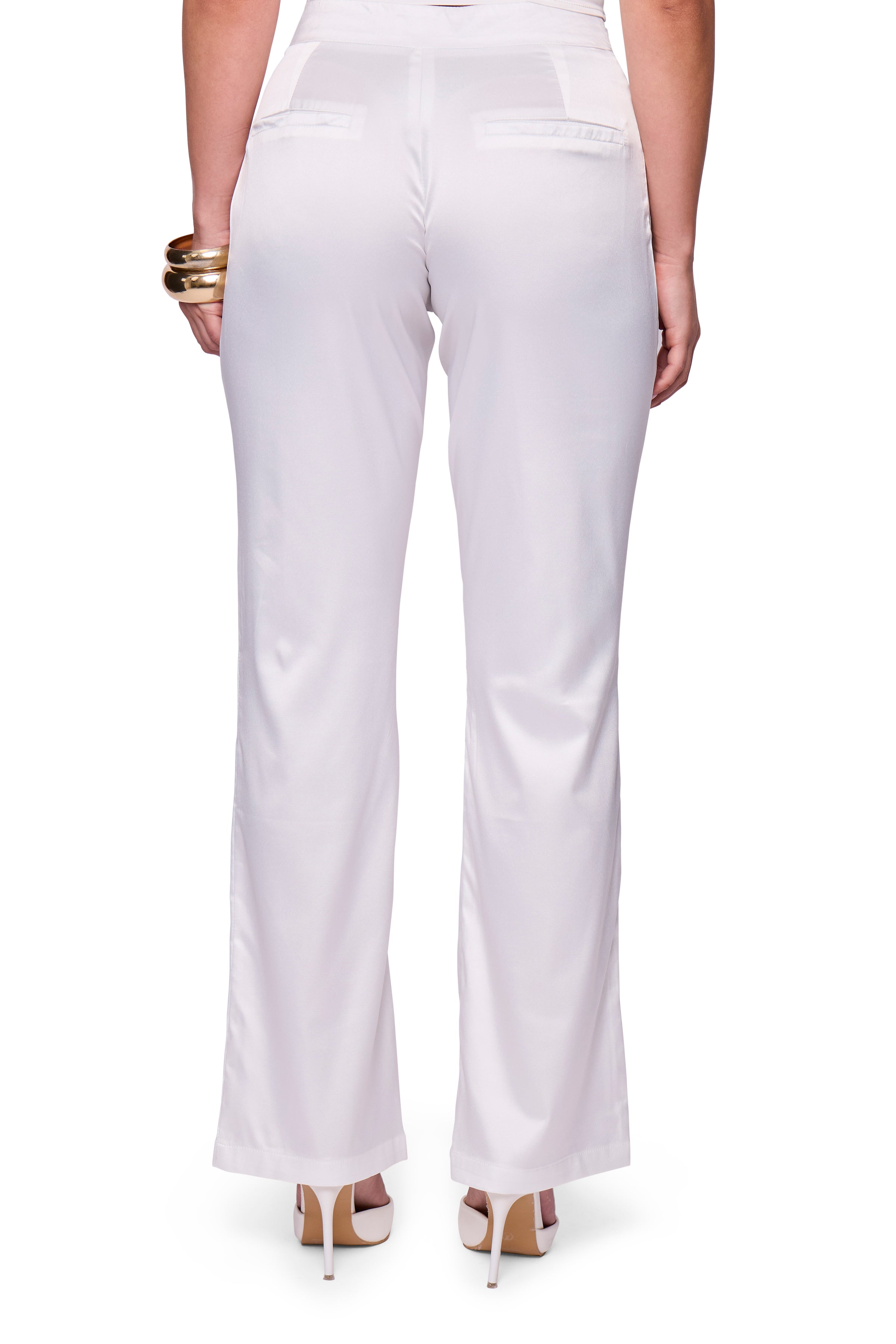 White Straight Trouser