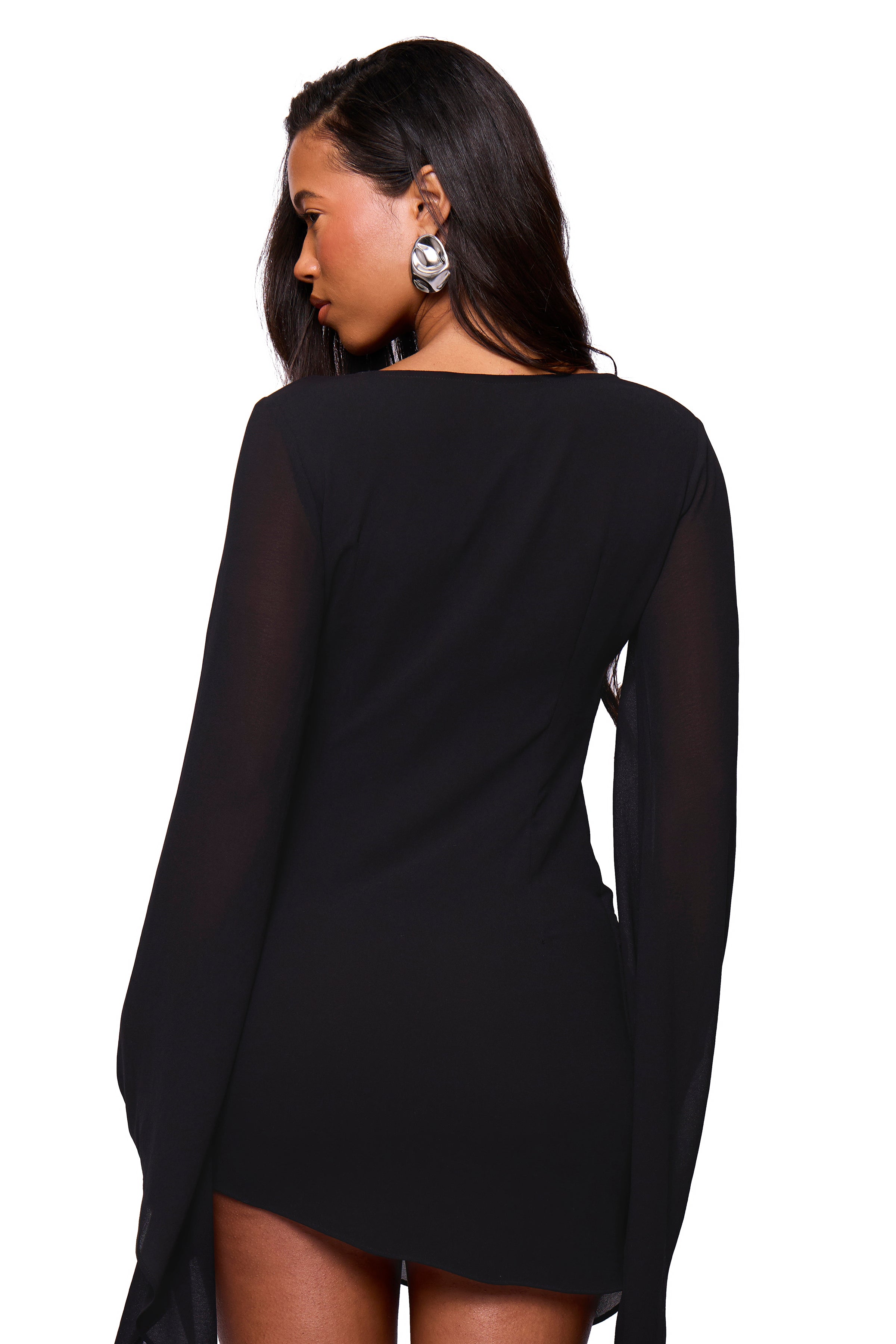 Black Stone Flared Mini Dress