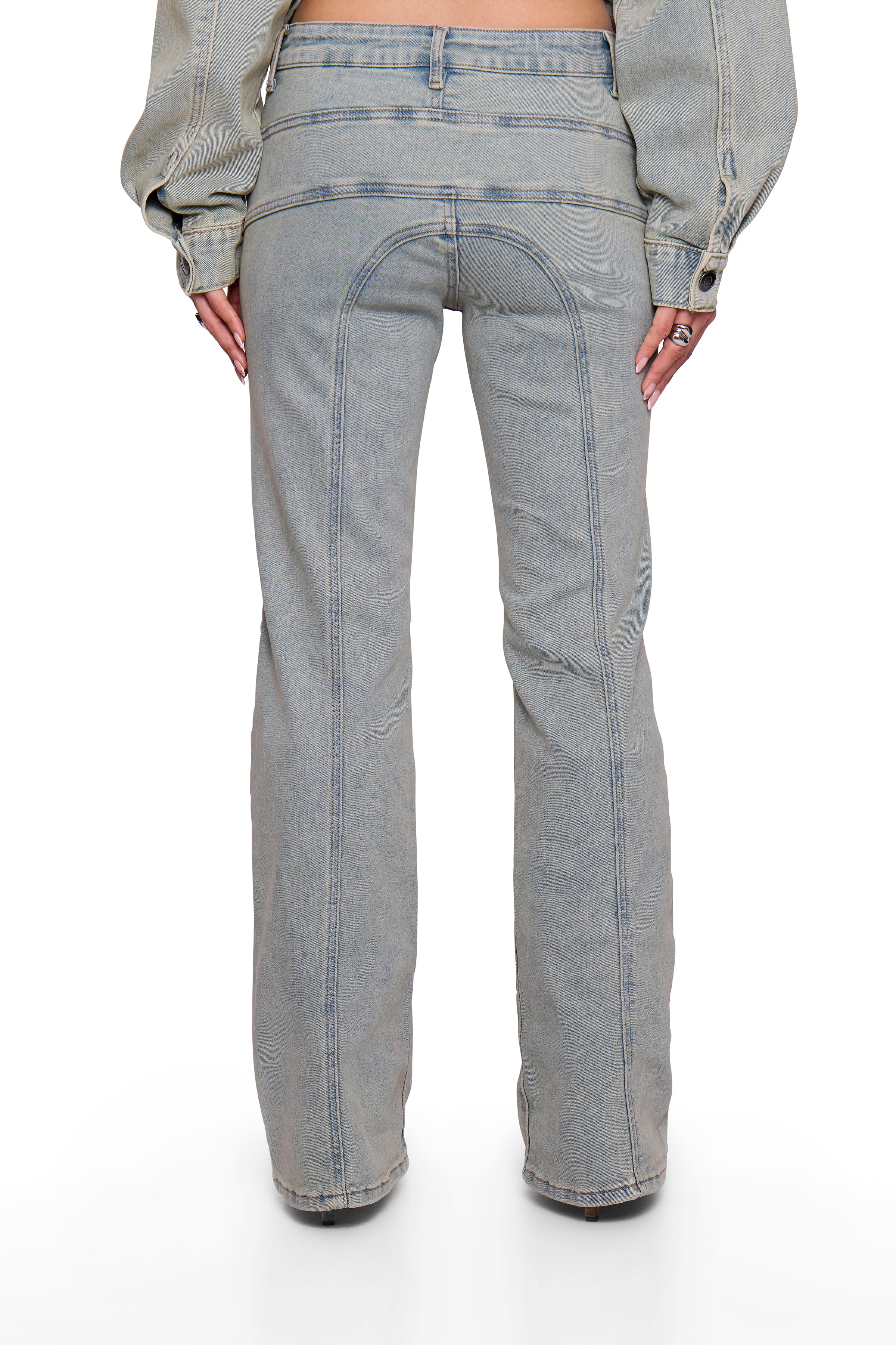 Blue Washed Denim Flare