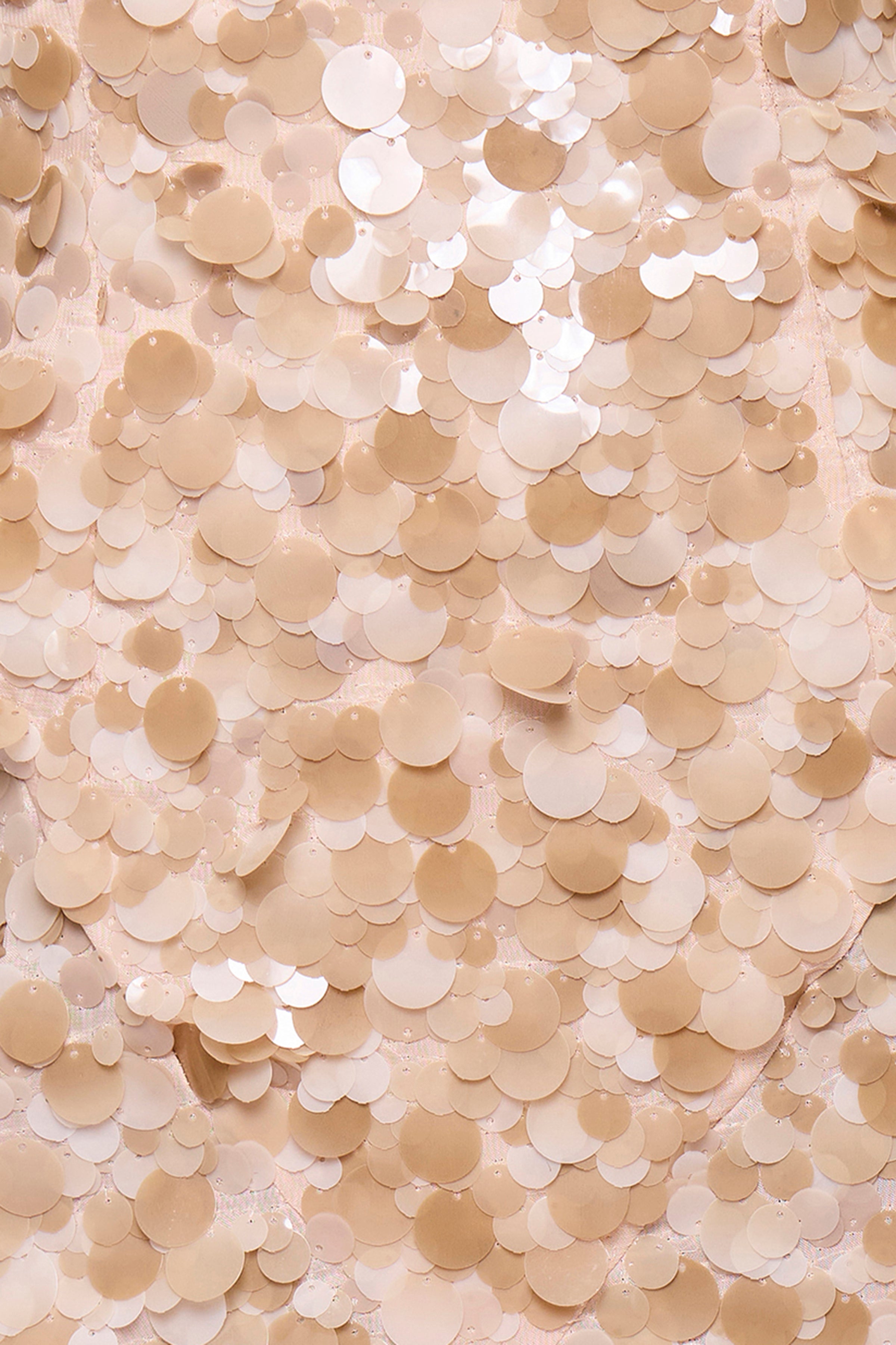 Taupe Sequin Maxi Dress