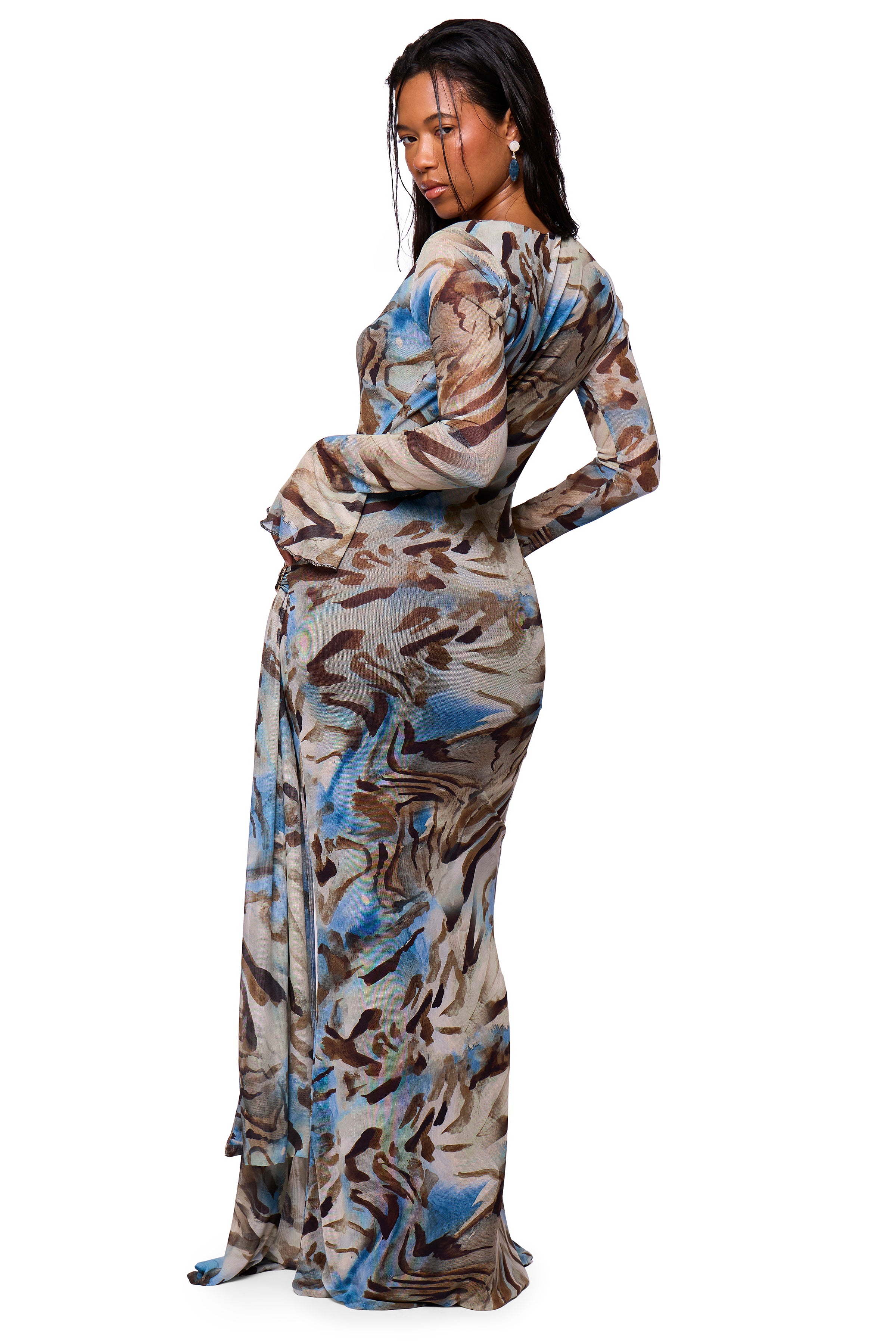 Green Printed Maxi Dress