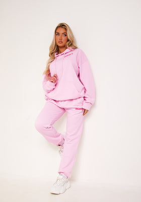Tori Pink Oversized Graphic Detail Joggers Tori Pink Oversized Graphic Detail Joggers