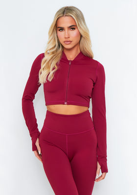 Emma Burgundy Missy Empire Zipper Gym jacket Emma Burgundy Missy Empire Zipper Gym jacket