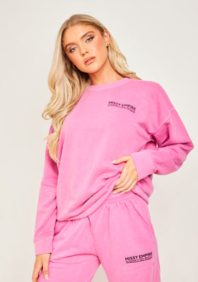 Alesha Pink Missy Empire Text Oversized Sweatshirt