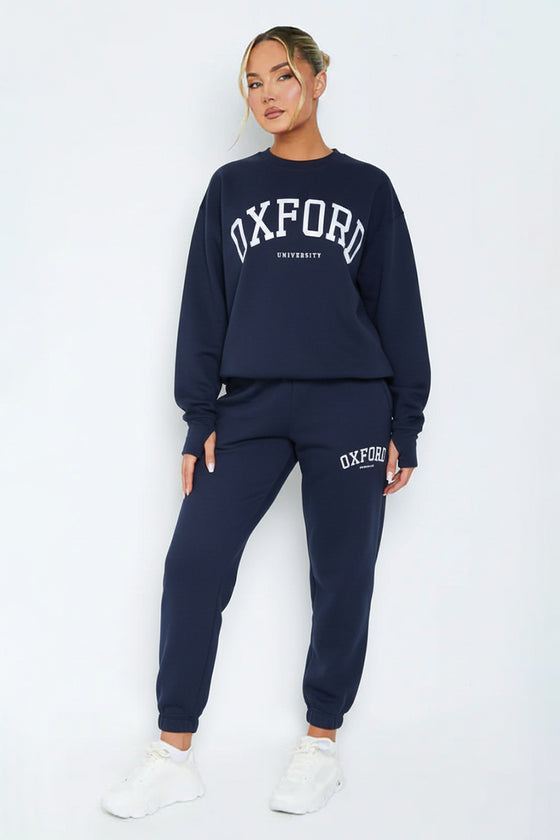 Kennedy Navy Oxford University Oversized Sweatshirt