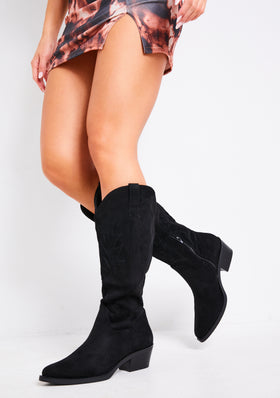 Gabby Black Suede Cowboy Boots Gabby Black Suede Cowboy Boots