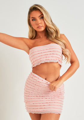 Harley Pink Frill Bandeau Top