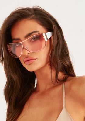 Faith Pink Oversized Visor Sunglasses Faith Pink Oversized Visor Sunglasses