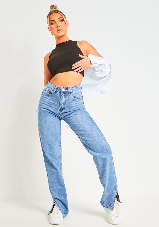 Myla Black Premium Sculpt Racer Crop Top