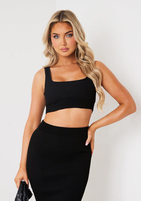 Bella Black Rib Knit Bralet Bella Black Rib Knit Bralet