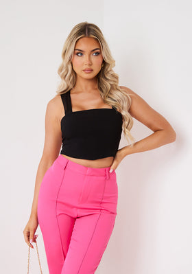 Kiana Black Mesh Sleeve Corset Top Kiana Black Mesh Sleeve Corset Top