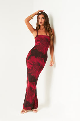 Nina Red Multi Colour Printed Maxi Dress Nina Red Multi Colour Printed Maxi Dress