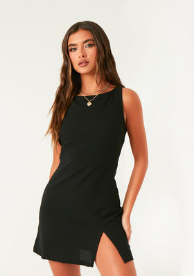 Melissa Black Linen Shift Dress Melissa Black Linen Shift Dress