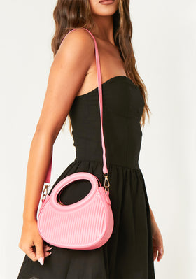 Ada Pink Oval Top Handle Crossbody Bag Ada Pink Oval Top Handle Crossbody Bag