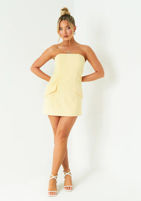 Jasmine Lemon Tailored Bandeau Mini Dress Jasmine Lemon Tailored Bandeau Mini Dress
