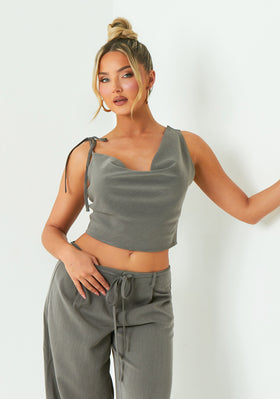 Ellen Grey Asymmetric Cowl Neck Top Ellen Grey Asymmetric Cowl Neck Top