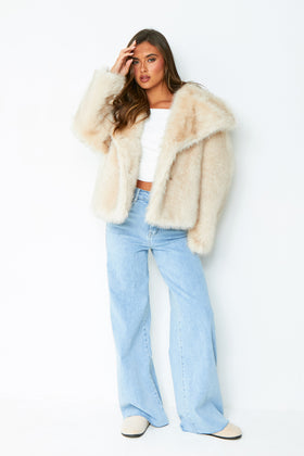 Freya Cream Oversized Faux Fur Coat Freya Cream Oversized Faux Fur Coat