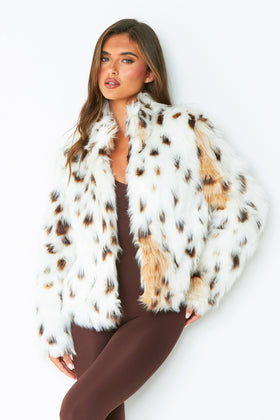 Ava Cream Leopard Print Faux Fur Coat Ava Cream Leopard Print Faux Fur Coat