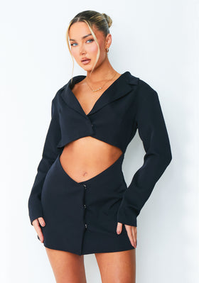 Aliyah Navy Cut Out Blazer Dress Aliyah Navy Cut Out Blazer Dress