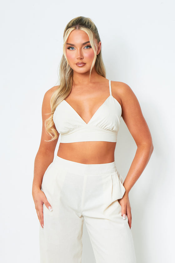Mia Cream Sculpted Scoop Neck Bralette