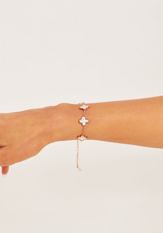 Cassia White Flower Detail Bracelet