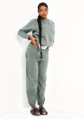 Ashley Sage Green Washed Oversized Sweatshirt Ashley Sage Green Washed Oversized Sweatshirt