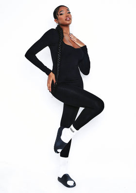 Soph Black Wide Neck Jumpsuit Soph Black Wide Neck Jumpsuit