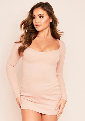 Carmen Rose Cup Detail Rib Mini Dress Carmen Rose Cup Detail Rib Mini Dress