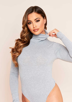 Elli Grey Basic Jersey Roll Neck Bodysuit