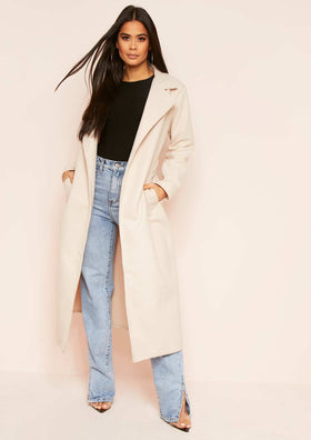 Layla Stone Long Belted Formal Coat Layla Stone Long Belted Formal Coat