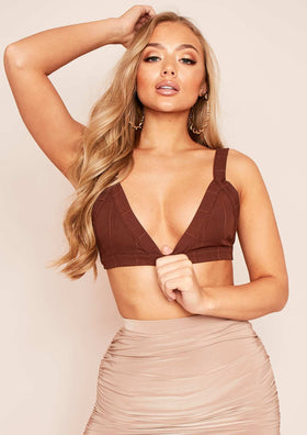 Mara Brown Bandage Triangle Basic Bralet Mara Brown Bandage Triangle Basic Bralet