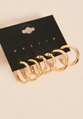 Chantal 3 Pack Gold Hoop Earrings Chantal 3 Pack Gold Hoop Earrings