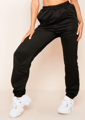 Hilma Black Casual Loopback Joggers Hilma Black Casual Loopback Joggers