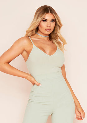 Lyla Sage Ribbed Strappy Plunge Bodysuit Lyla Sage Ribbed Strappy Plunge Bodysuit