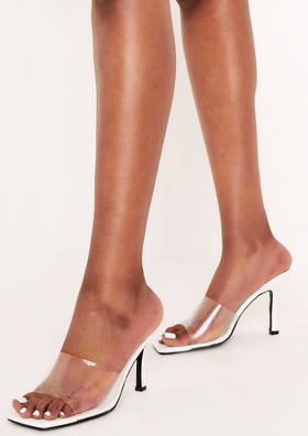Alyson White Square Toe Perspex Mule Heels Alyson White Square Toe Perspex Mule Heels