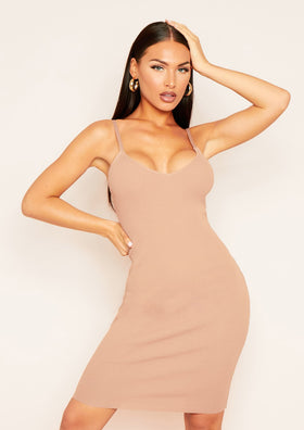 Essie Mocha Ribbed Knitted Dress Essie Mocha Ribbed Knitted Dress