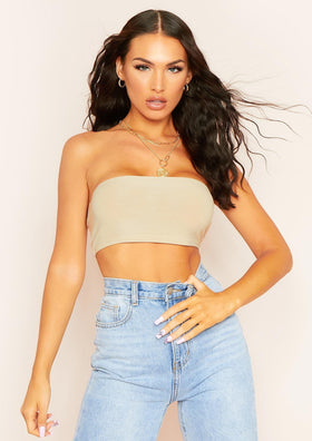 Stella Champagne Bandeau Crop Top Stella Champagne Bandeau Crop Top
