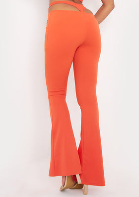 Tiffany Orange Flared Thong Back Trousers Tiffany Orange Flared Thong Back Trousers