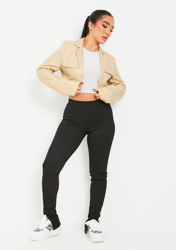 Stassie Black Thick Rib Leggings