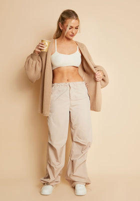 Jessica Mocha Balloon Sleeve Cardigan Jessica Mocha Balloon Sleeve Cardigan