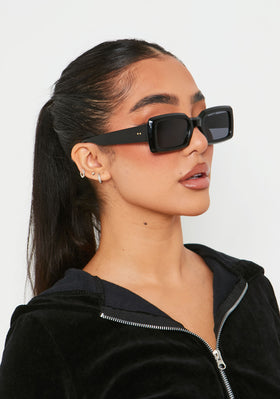 Mila Black Rectangle Sunglasses Mila Black Rectangle Sunglasses
