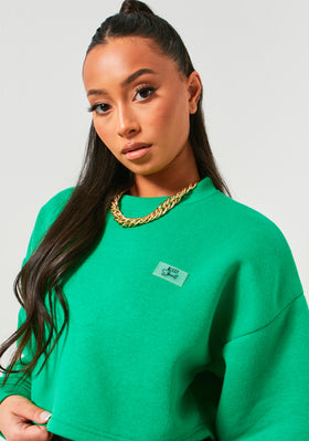 Emmie Green Missy Sport Oversized Cropped Sweatshirt